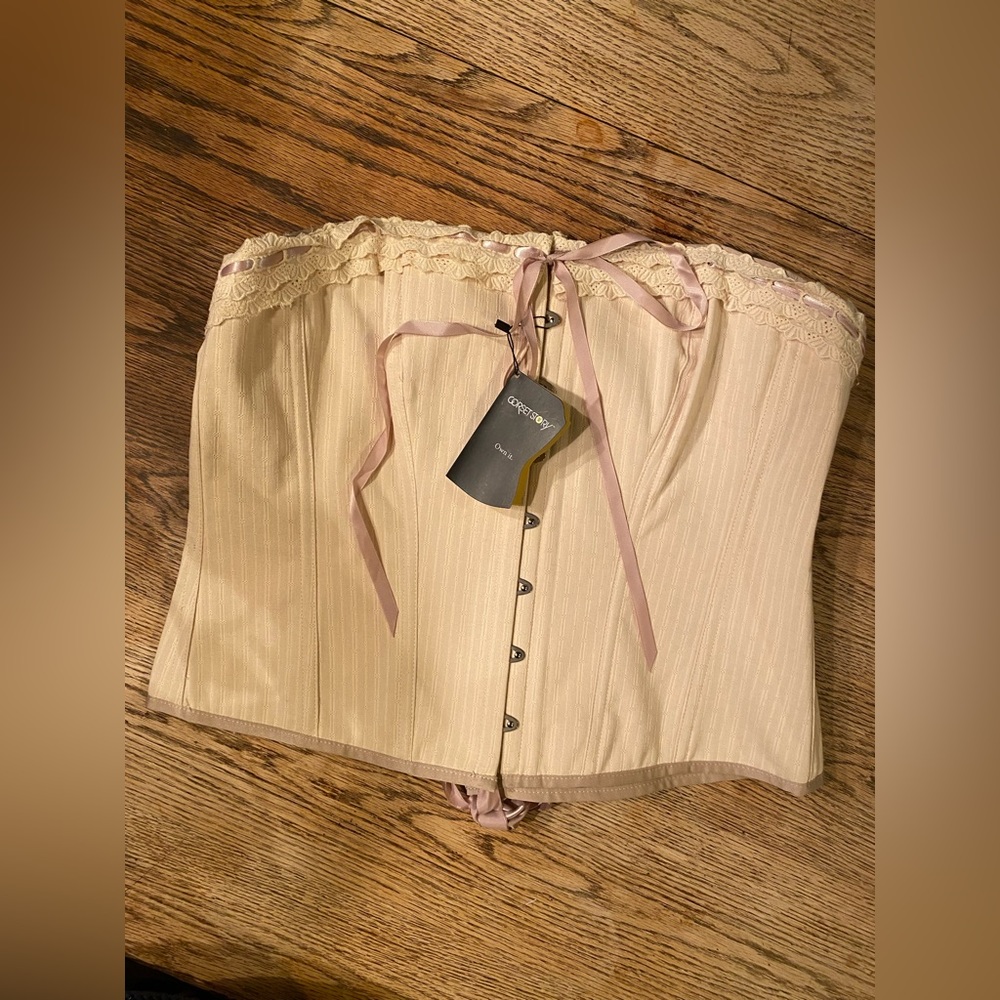 NWT CORSET STORY CSFT038 VICTORIAN VINTAGE STRAIGHT LINED OVERBUST UK 24 - Picture 2 of 10